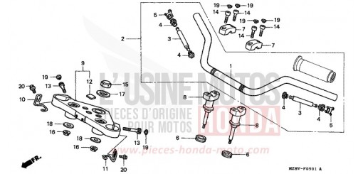 HANDLE PIPE/TOP BRIDGE (2) VT600CX de 1999